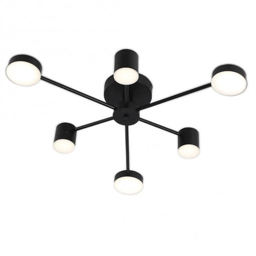 Lustra LED Cu Telecomanda, Elit's Esn R9029-6, 72W, Negru
