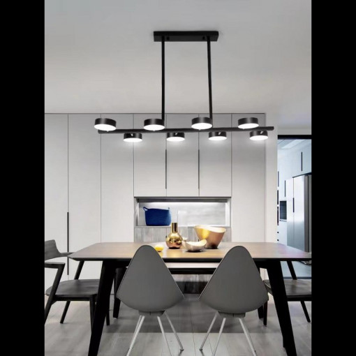 Lustra LED cu Telecomanda, NEGRU, wifi 2.4G lumina/rece/calda/neutra intensitate reglabila, 140W