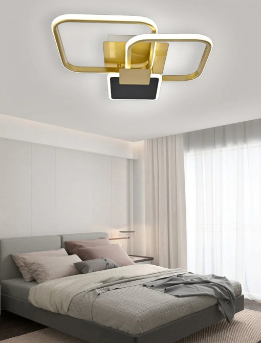 Lustra Led Cu Telecomanda, Elit's Esn R9041, 98W, Gold, 45cm