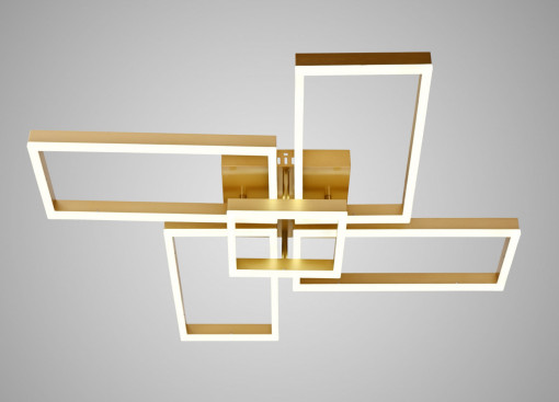 Lustra LED Elit's R9092/4+1GD, Cu Telecomanda, 3 Tipuri De Lumina, Intensitate Reglabila, 136W, Auriu