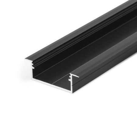 Profil LED Încastrat 20 × 10 mm – 2 m, Aluminiu Negru ✨