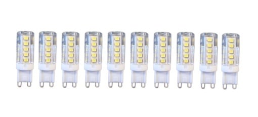 Set 10 × Becuri LED G9 – 5 W, lumină rece 6000 K, 220 V