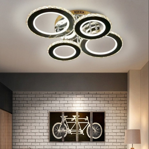 Lustra LED Cu Telecomanda, Elit's Cristal, Esn88131-4F, 125w