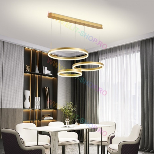 Lustra LED Cu Telecomanda, Elit's Esn1795-GD, 150W, GOLD