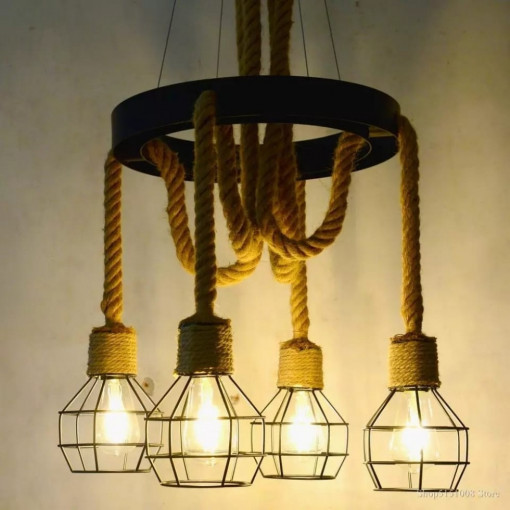 Lustra Pendul Rustic Elit's, Esn8413-4P, 4 X E27, Inaltime Reglabila