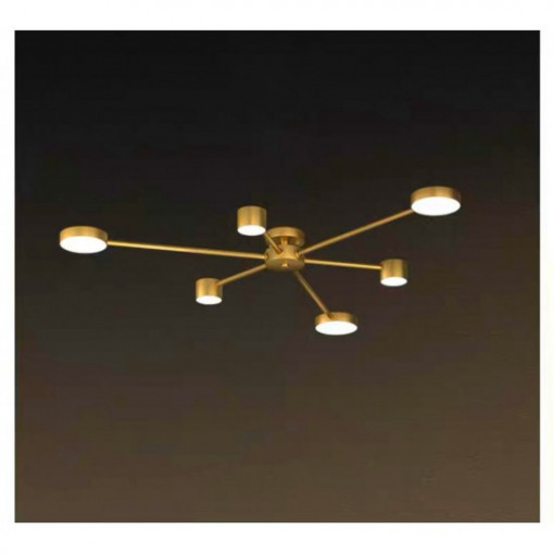 Lustra LED Cu Telecomanda, Elit's, 6 brate Gold