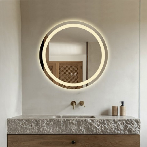 Oglindă Baie LED și Dezaburire Elit's Premium cu Senzor Touch, Lumina Rece, Caldă și Neutră, 60cm