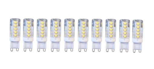 Set 10 × Becuri LED G9 – 5 W, lumină caldă 3000 K, 220 V