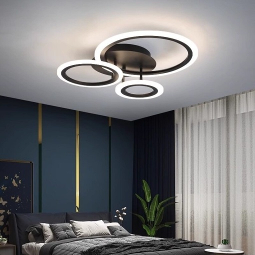 Lustra LED Eclipse Negru – 66W, cu telecomanda