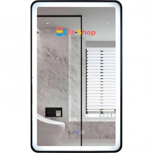 Oglinda Baie Cu Led, 60x100 Cm, Functie Dezaburire, Ceas Si Termometru, Elit's Esn38