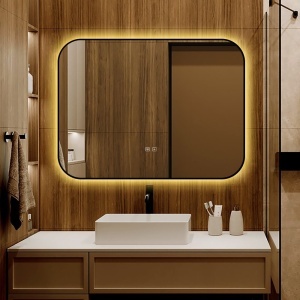 🪞 Oglindă LED cu Touch și Funcție Dezaburire – Ramă Negru, 80x60 cm, Model J187-8060 Smack - Img 6