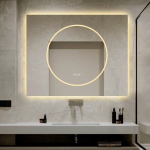 🪞 Oglindă LED cu Touch și Funcție Dezaburire, 3 Tipuri de Lumină – 100x80 cm, Model J193-10080 Smack - Img 8