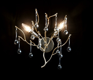 Aplica Elit's R9094/2W, Textura Cristal, Metal, 2 X E14, Auriu