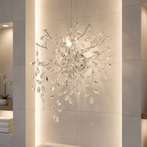 Aplică Model W33020-2L – Textură Cristal & Metal, 2 x E14, Argintiu - Img 3