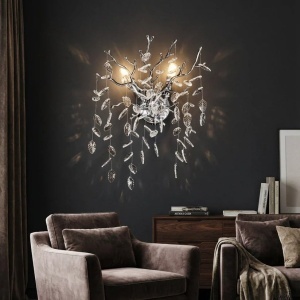 Aplică Model W33122-2L – Textură Cristal & Metal, 2 x E14, Argintiu