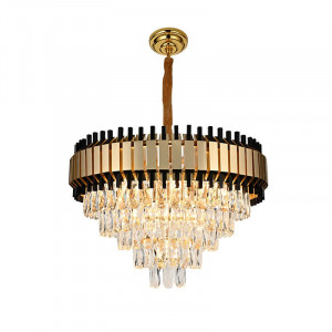 Candelabru Cristal, Elit's, AURIU-NEGRU - Img 4
