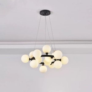 Lustra 1010-15 BK – candelabru modern cu 15 globuri, soclu G9