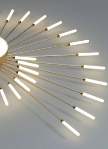 Lustra LED, 3 Tipuri De Lumina, 60W, Auriu - Img 3