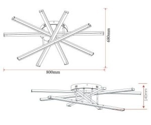 Lustră LED Auriu cu Telecomandă – 95W, 5 Surse de Iluminare, Intensitate Reglabilă, 3 Tipuri de Lumină - Img 3