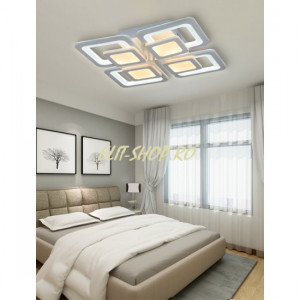 Lustra Led Cu Telecomanda, Elit's Verdad, 4 Patrate,160 w, Alb