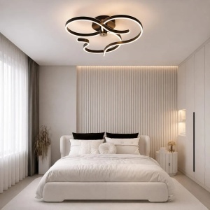 Lustră LED Model T9872 BK – 360W, Telecomandă, 3 Tipuri de Lumină, Intensitate Reglabilă