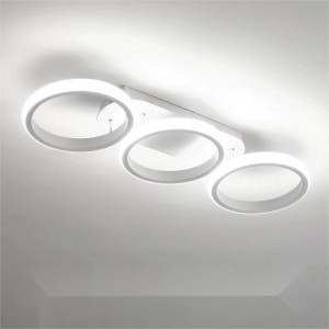 Lustra LED Plafoniera, B130-3BK, 3 Tipuri De Lumina, 54W, Alb Rotunda - Img 2