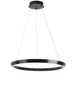 Lustra LED Suspendata Cu Telecomanda, 3 Tipuri De Lumina, Inaltime Reglabila, 160W, Negru - Img 2