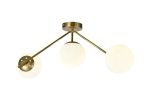 Lustra model N36377-3 – 3 x E27, abajururi elegante, finisaj auriu - Img 1