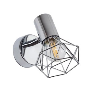 Lustră Rustică cu Soclu E14, Argintiu – Design Compact din Metal, 100×100×160 mm