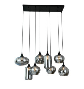 Pendul Model 78030-8 cu 8 Abajururi – 8x E27, Înălțime Reglabilă, Negru - Img 2