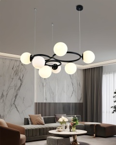 💡 Pendul N6805/7 – Contrast Vizual Puternic în Negru și Alb