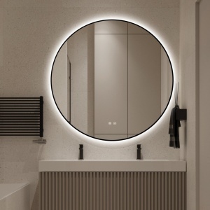 🪞 Oglindă LED cu Touch, Funcție Dezaburire și 3 Tipuri de Lumină – Ramă Negru Mat, 90 cm, Model J188-90 Smack - Img 8