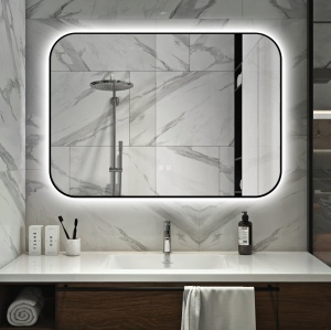 🪞 Oglindă LED cu Touch și Funcție Dezaburire – Ramă Negru, 100x70 cm, Model J187-10070 Smack - Img 7