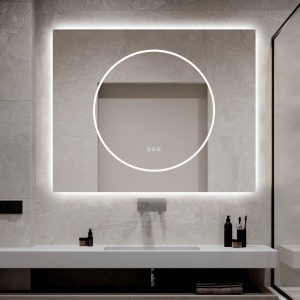 🪞 Oglindă LED cu Touch și Funcție Dezaburire, 3 Tipuri de Lumină – 100x80 cm, Model J193-10080 Smack - Img 6