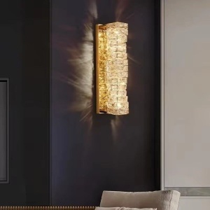 Aplică LED Auriu cu Cristale – 20W, 3 Tipuri de Lumină, Design Elegant, 46×12×16 cm - Img 1