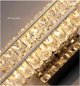 Aplica LED model B6818, textura cristal, 3 tipuri de lumină, 18 W, auriu - Img 3