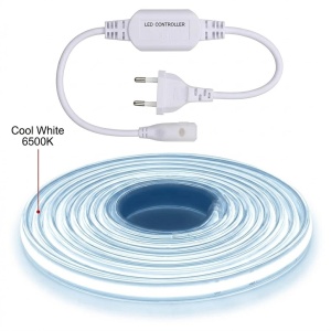 Bandă LED COB Profesională 1 m, 280 LED/m, 220V, IP65, Lumină Rece 6500K, - Img 2