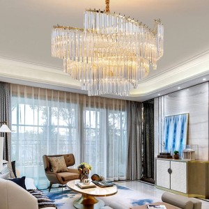 Candelabru Cristal, Elit's Page, 50cm , 6 x E27 Auriu - Img 3