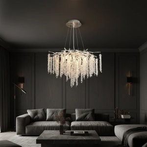 Candelabru Model 33001-600 – Textură Cristal & Metal, 8 x E14, Argintiu - Img 2