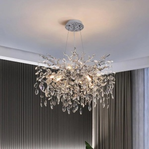 Candelabru Model 33020-460 – Textură Cristal & Metal, 6 x E14, Argintiu - Img 3