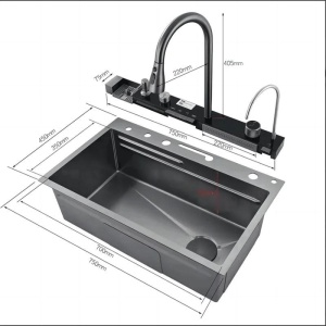 Chiuveta Bucatarie Profesionala Multifunctionala LED, Inox - Img 2