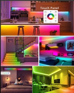 Kit Bandă LED Digitală RGB 14.4W/m 10m 24V cu Transformator 200W și Controler - Img 2