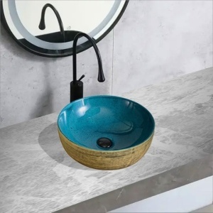 Lavoar Aplicat Luxury Line 41.5CM – Golden Turquoise HY8069D40