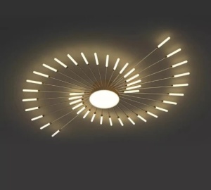 Lustra LED, 3 Tipuri De Lumina, 60W, Auriu - Img 4
