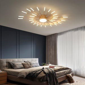 Lustra LED 3 Tipuri De Lumina, 60W, Auriu - Img 1