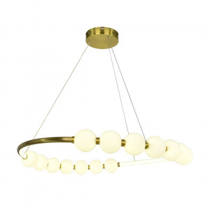 Lustra Led Cu Telecomanda, 3 Tipuri De Lumina, Inaltime Reglabila, 48W, Gold - Img 3