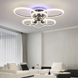 Lustra Led Cu Telecomanda, Elit's, Opal H, 162 w Intensitate Reglabila, RGB, NEGRU - Img 2