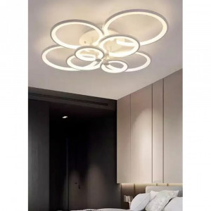 Lustra LED Telecomanda, Elit's EsnK38-8, 250W, Alb
