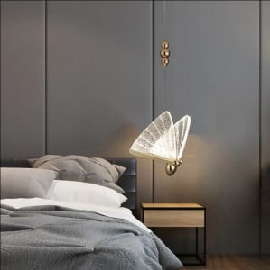 Lustra Pendul Led, Fluture Gold - Img 1