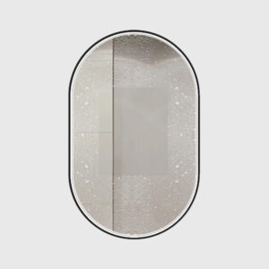 Oglindă de baie LED Elit’s Premium cu dezaburire – 50 × 90 cm, ramă neagră - Img 4